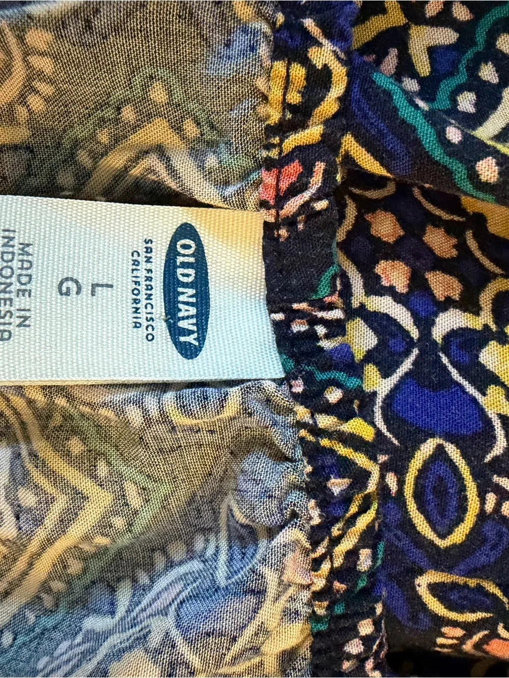 Old Navy Navy and Yellow Patterned Maxi Dress - Picture 6 of 7